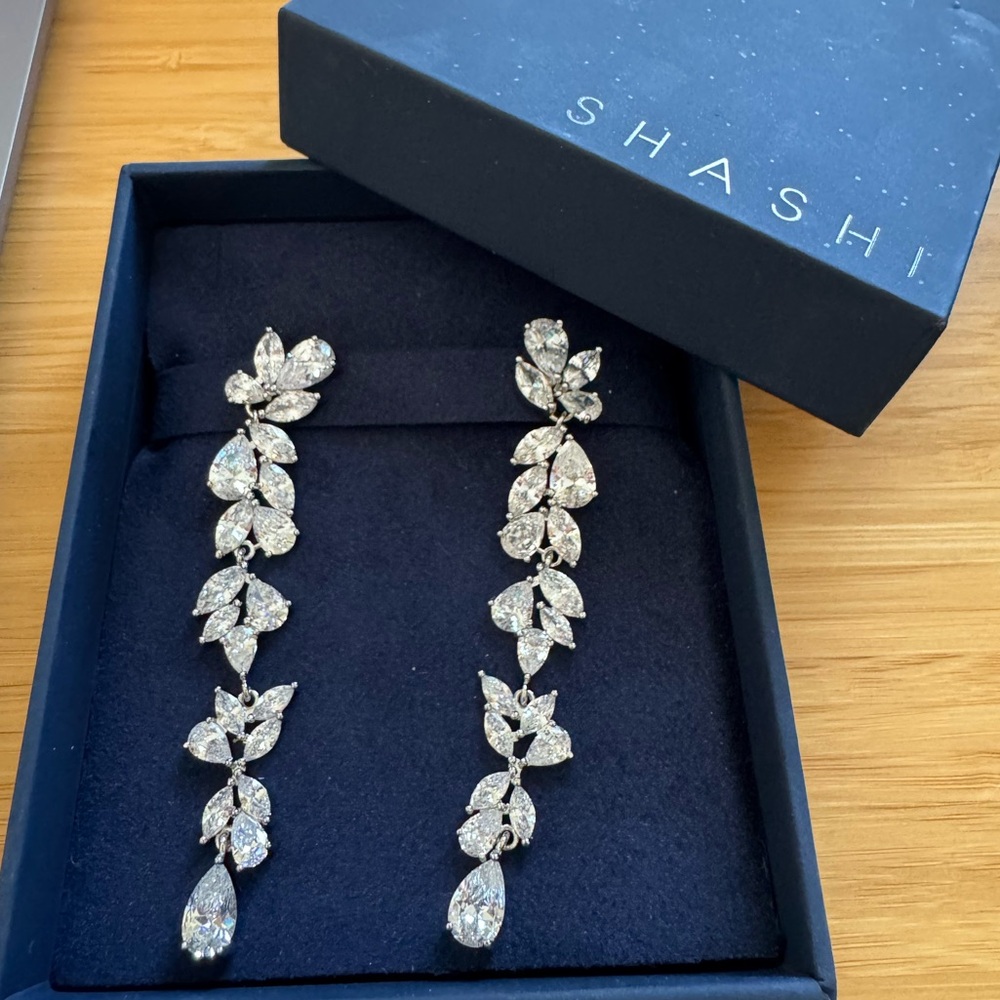 New with Tags SHASHI Diamond Drop Earrings